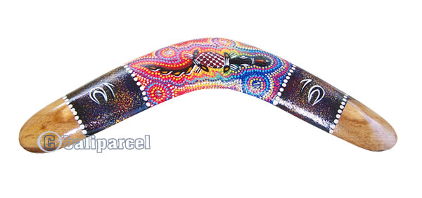 Aboriginal Dot Art Boomerang, Hand Carved From Sono Wood