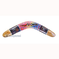 Aboriginal Dot Art Boomerang, Hand Carved From Sono Wood