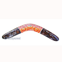 Aboriginal Dot Art Boomerang, Hand Carved From Sono Wood