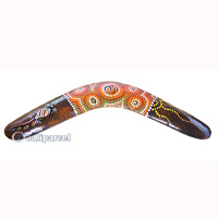 Aboriginal Dot Art Boomerang, Hand Carved From Sono Wood