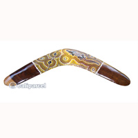Aboriginal Dot Art Boomerang, Hand Carved From Sono Wood