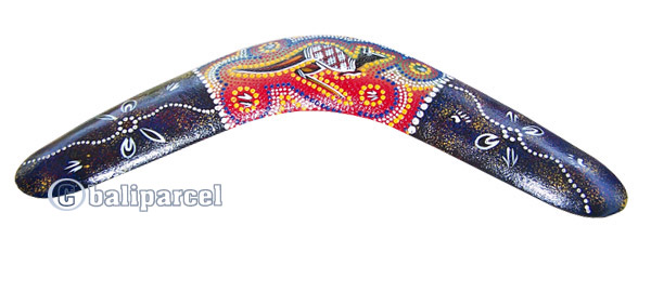 Aboriginal Dot Art Boomerang, Hand Carved From Sono Wood