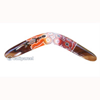 Aboriginal Dot Art Boomerang, Hand Carved From Sono Wood
