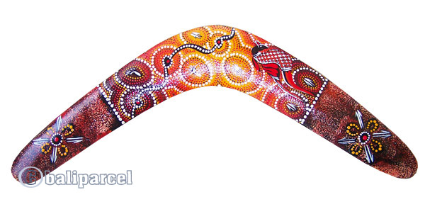 Aboriginal Dot Art Boomerang, Hand Carved From Sono Wood
