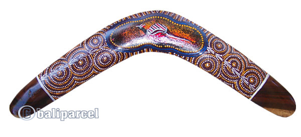 Aboriginal Dot Art Boomerang, Hand Carved From Sono Wood