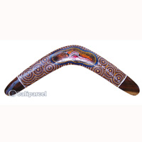 Aboriginal Dot Art Boomerang, Hand Carved From Sono Wood