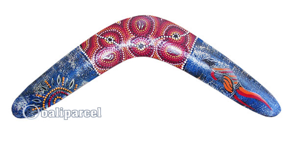 Aboriginal Dot Art Boomerang, Hand Carved From Sono Wood