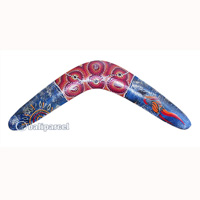 Aboriginal Dot Art Boomerang, Hand Carved From Sono Wood
