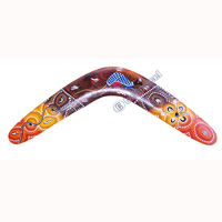 Aboriginal Dot Art Boomerang, Hand Carved From Sono Wood