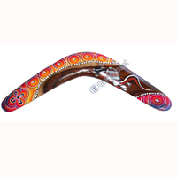 Aboriginal Dot Art Boomerang, Hand Carved From Sono Wood