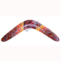 Aboriginal Dot Art Boomerang, Hand Carved From Sono Wood