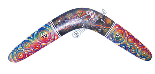 Aboriginal Dot Art Boomerang, Hand Carved From Sono Wood