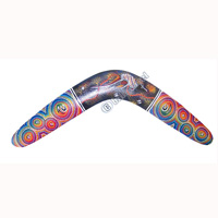 Aboriginal Dot Art Boomerang, Hand Carved From Sono Wood