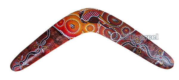 Aboriginal Dot Art Boomerang, Hand Carved From Sono Wood