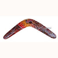 Aboriginal Dot Art Boomerang, Hand Carved From Sono Wood