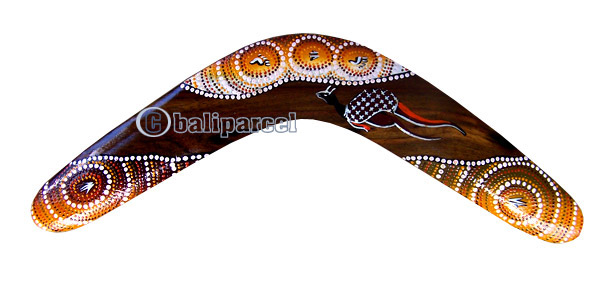 Aboriginal Dot Art Boomerang, Hand Carved From Sono Wood