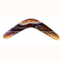Aboriginal Dot Art Boomerang, Hand Carved From Sono Wood