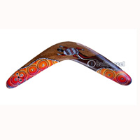 Aboriginal Dot Art Boomerang, Hand Carved From Sono Wood
