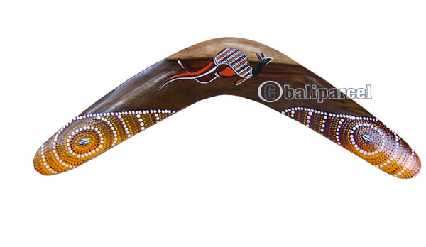 Aboriginal Dot Art Boomerang, Hand Carved From Sono Wood