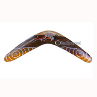 Aboriginal Dot Art Boomerang, Hand Carved From Sono Wood