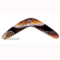 Aboriginal Dot Art Boomerang, Hand Carved From Sono Wood