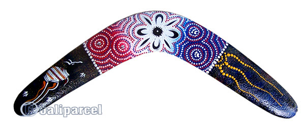 Aboriginal Dot Art Boomerang, Hand Carved From Sono Wood