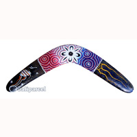Aboriginal Dot Art Boomerang, Hand Carved From Sono Wood