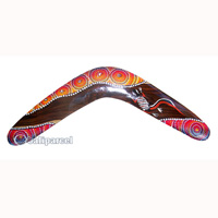 Aboriginal Dot Art Boomerang, Hand Carved From Sono Wood