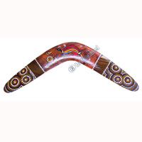 Aboriginal Dot Art Boomerang, Hand Carved From Sono Wood
