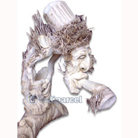 Bamboo Statue, Handmade From Bamboo Root