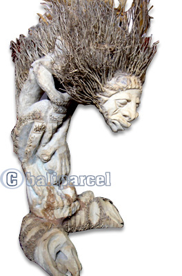 Bamboo Statue, Handmade From Bamboo Root