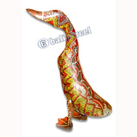 Bamboo Duck,  Handmade From Bamboo Root, Dot Painted
