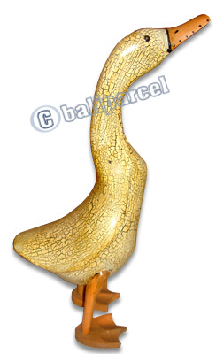 Bamboo Duck,  Handmade From Bamboo Root, Cracking Color