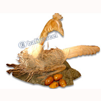 Bamboo Bird, Handmade From Bamboo Root, Natural