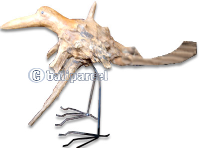Wooden Bird, Handmade From Teak Wood