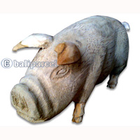 Bamboo Pig, Handmade From Bamboo Root, Natural