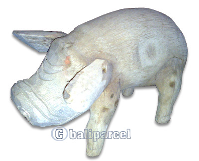 Bamboo Pig, Handmade From Bamboo Root, Natural
