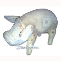 Bamboo Pig, Handmade From Bamboo Root, Natural