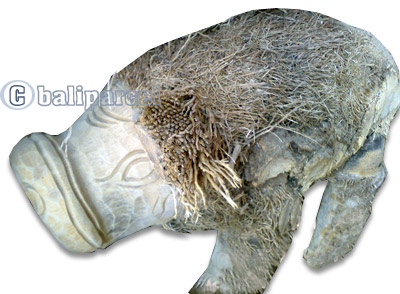 Bamboo Pig, Handmade From Bamboo Root, Natural