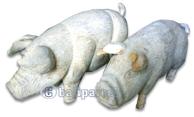 Bamboo Pig, Handmade From Bamboo Root, Natural