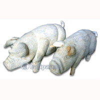 Bamboo Pig, Handmade From Bamboo Root, Natural