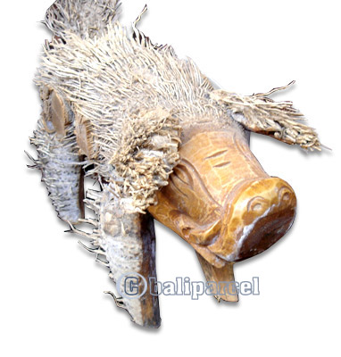 Bamboo Pig, Handmade From Bamboo Root, Natural