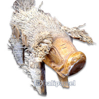 Bamboo Pig, Handmade From Bamboo Root, Natural