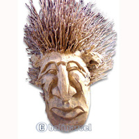 Bamboo Mask, Hanmade From Bamboo Root