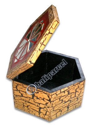 Mosaic Jewelry Box, Handmade From Albesia Wood