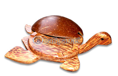 Turtle Ashtray, Handmade From Coconut