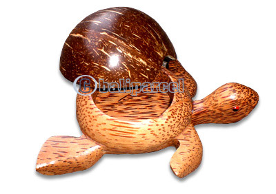 Turtle Ashtray, Handmade From Coconut
