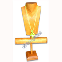 Wooden Necklace And Bracelet Display, Handmade From Hibiscus Wood