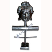 Wooden Earring,bracelet Display With Buddha Mask