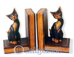 Wooden Bookends Cat, Set Of 2